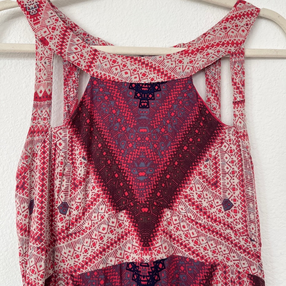 Free People Geometric Tribal Print Lace Up Back Maxi Dress - Picture 6 of 12